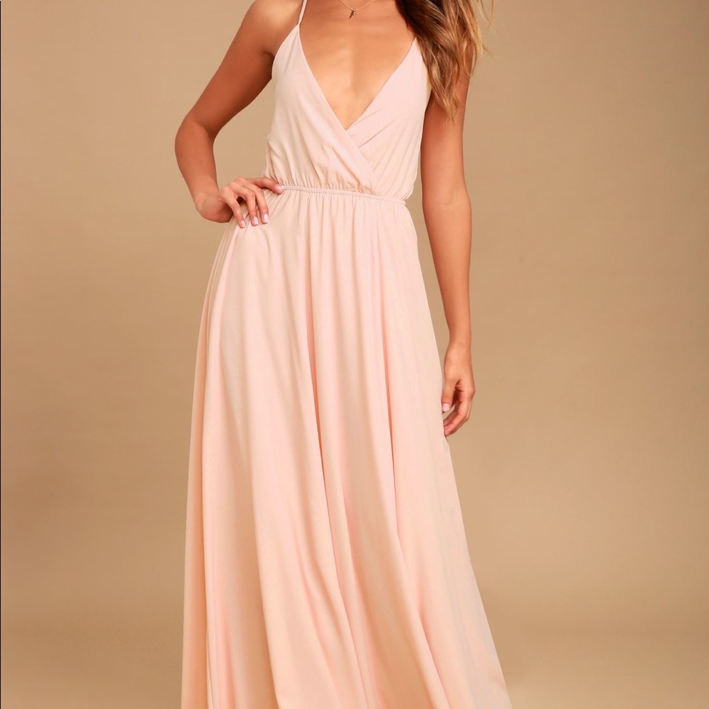 EVERYTHING'S ALL BRIGHT BLUSH PINK BACKLESS MAXI